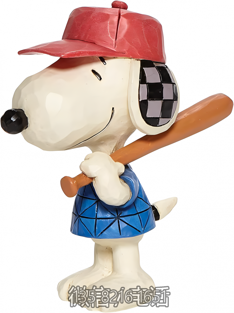 校園創(chuàng)意定制玻璃鋼卡通打棒球的Snoopy雕塑