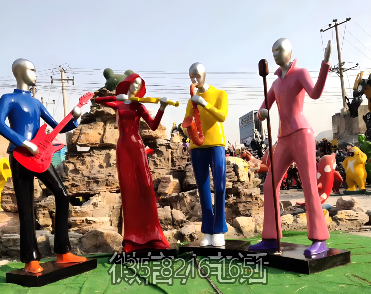 玻璃鋼公園音樂人物雕塑