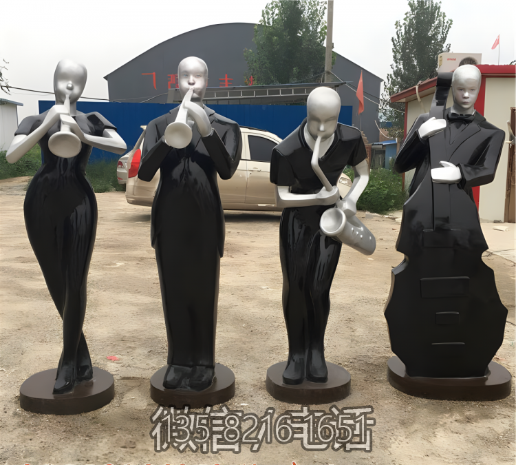 園林戶外玻璃鋼音樂人物雕塑