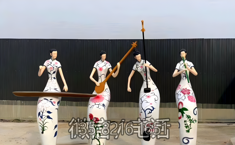 玻璃鋼音樂演奏人物雕塑
