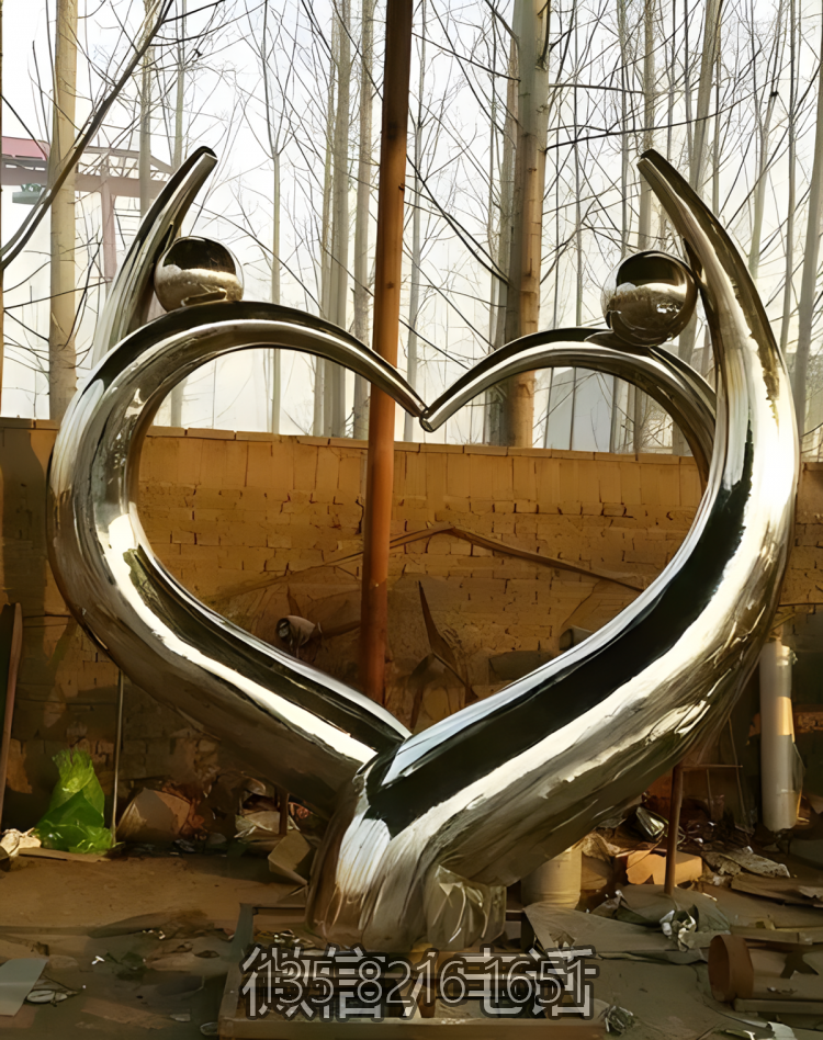 鏡面不銹鋼跳舞人物抽象雕塑