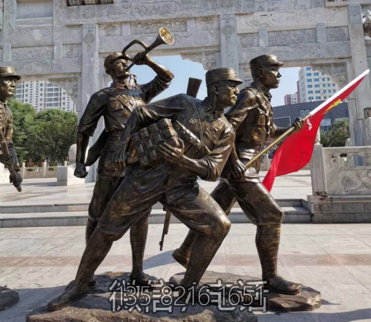 玻璃鋼八路軍戰(zhàn)士仿銅雕塑