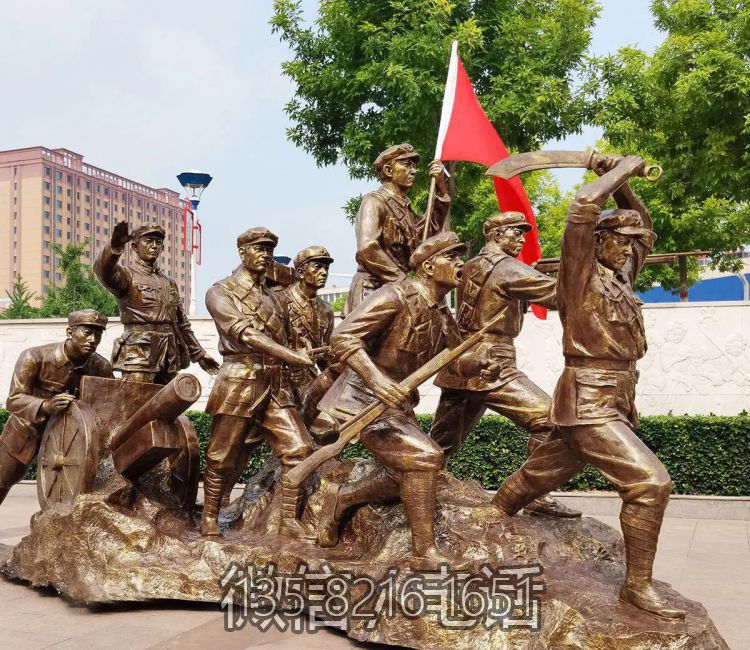 玻璃鋼抗戰(zhàn)紅軍人物雕塑