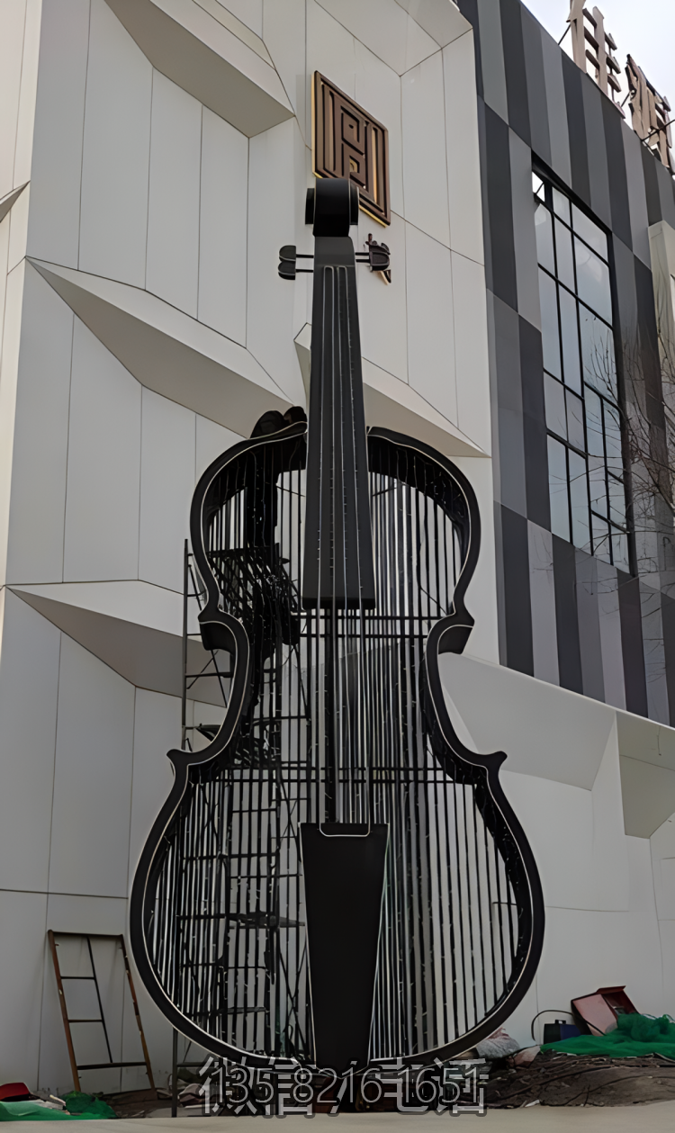不銹鋼編織造型吉他雕塑