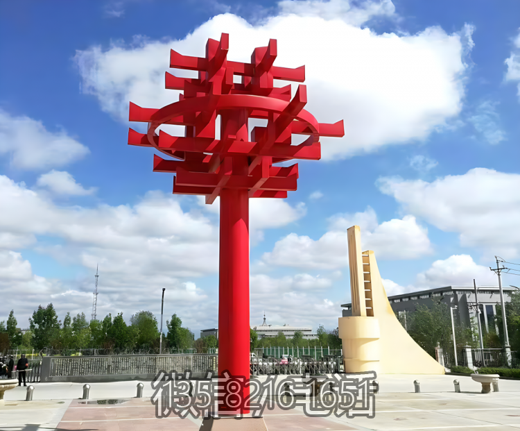 “華”字不銹鋼中文字景觀雕塑