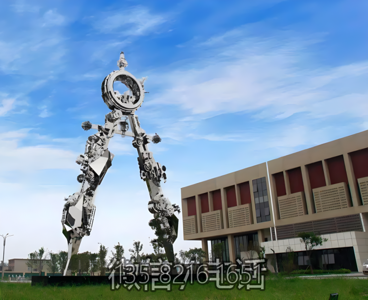 不銹鋼機(jī)械圓規(guī)雕塑