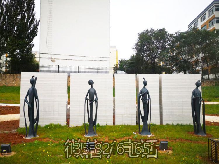 不銹鋼抽象古代美女仕女雕塑