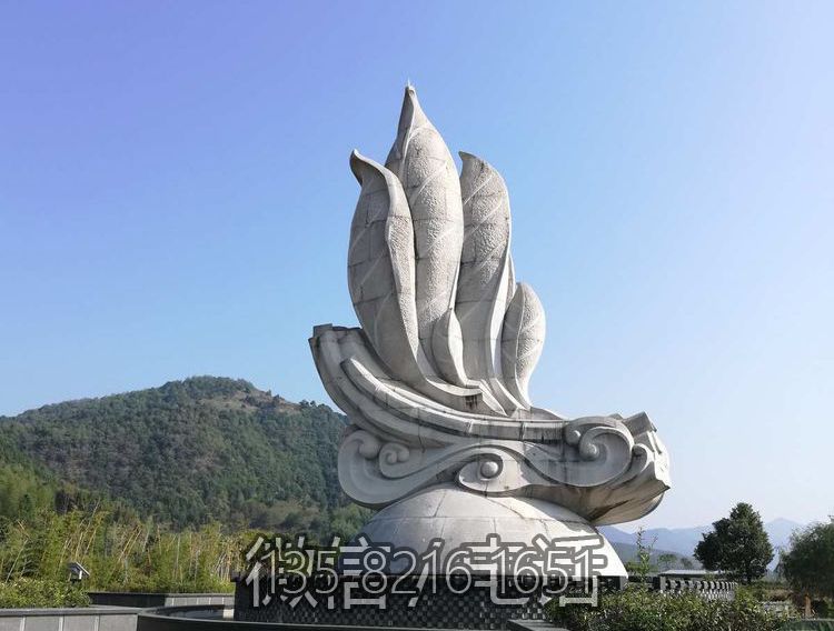 漢白玉茶葉石雕景觀雕塑