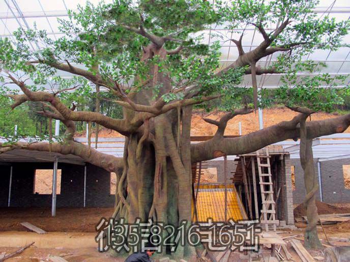 玻璃鋼、泡沫、水泥，仿真大樹雕塑