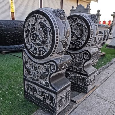 福字青石抱鼓石門(mén)墩