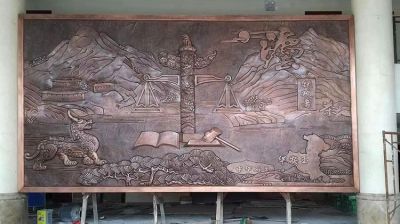 華安政務(wù)大廳地方主題浮雕，紫銅鍛造壁畫
