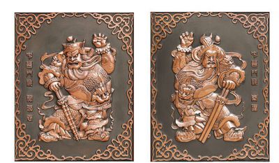 紫銅鍛造銅浮雕門(mén)神