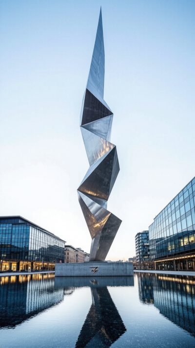 大型不銹鋼避雷針景觀雕塑