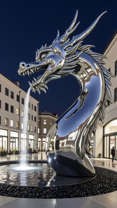 鏡面不銹鋼噴水龍頭噴泉雕塑