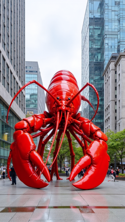 大龍蝦不銹鋼雕塑