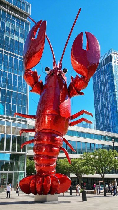 不銹鋼仿真大龍蝦雕塑