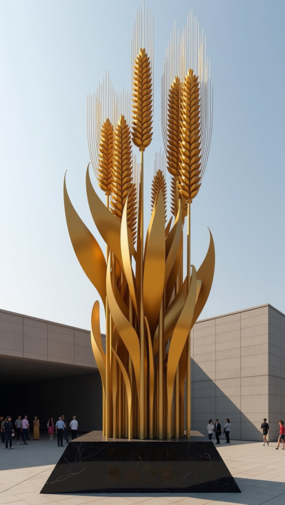 仿真麥子不銹鋼麥穗雕塑