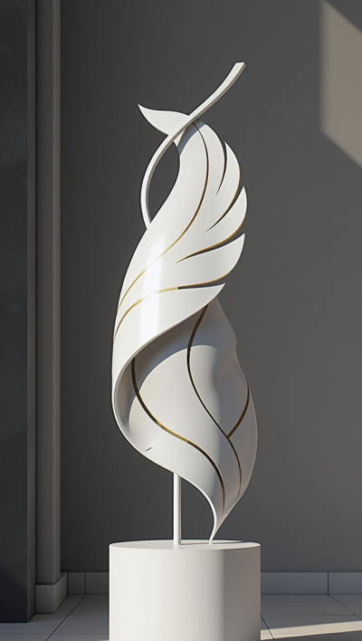 室內裝飾藝術羽毛不銹鋼雕塑