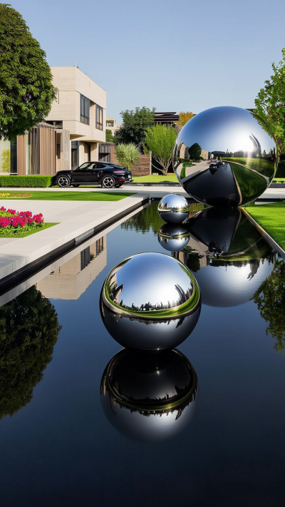 別墅小區(qū)水景裝飾球體
