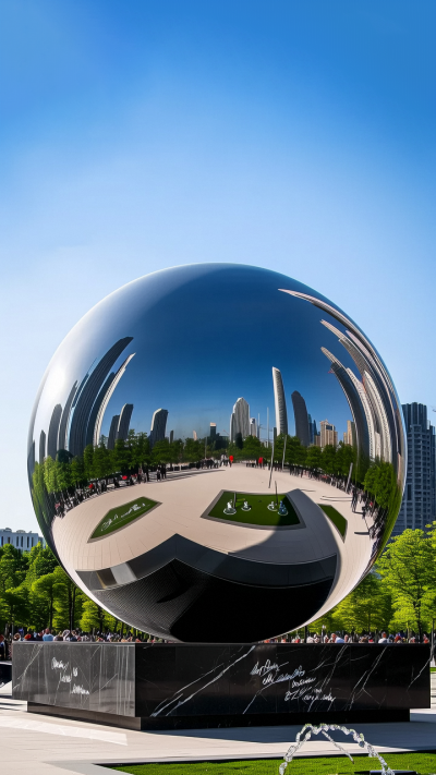 公園大型不銹鋼圓球鏡面球體雕塑