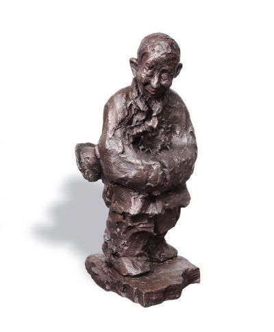 銅雕吹嗩吶的老頭雕塑