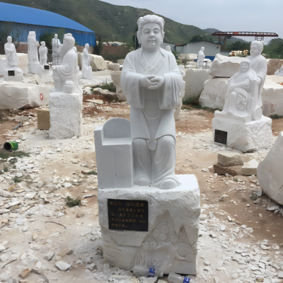 扇枕溫衾漢白玉二十四孝人物雕塑