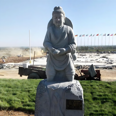 臥冰求鯉花崗巖二十四孝人物雕塑