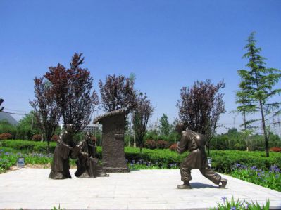 百里負米二十四孝鑄銅情景人物雕塑