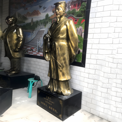 王羲之玻璃鋼仿銅歷史名人雕塑