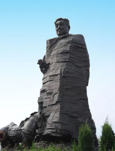 耐候鋼戶(hù)外園林大型名人景觀賀龍雕塑