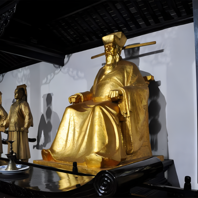 玻璃鋼仿銅古代名人定制戶外廣場(chǎng)裝飾品落地?cái)[件包拯雕塑