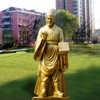 戶外草坪純銅漆金四大發(fā)明家畢昇雕塑