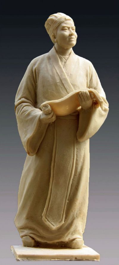 漢白玉石雕景觀歷史古代定制四大發(fā)明造紙術(shù)人物蔡倫雕塑