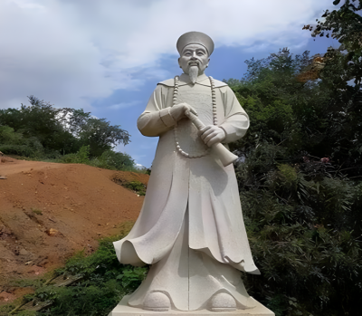 景區(qū)園林漢白玉大理石曾國藩石雕塑像