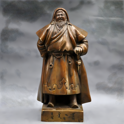 玻璃鋼仿銅定制蒙古可汗成吉思汗雕塑