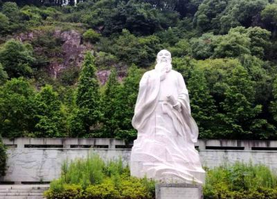 戶外園林大型人物景觀古代名人謝靈運漢白玉石雕雕塑