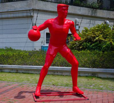 小區(qū)景觀(guān)別墅玻璃鋼抽象打籃球的體育人物雕塑