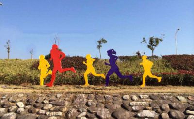 戶外景區(qū)擺件剪影不銹鋼運動跑步人物雕塑擺件