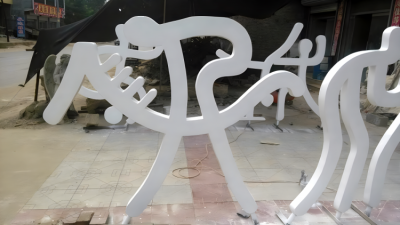 抽象不銹鋼運(yùn)動(dòng)人物剪影雕塑