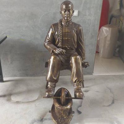 碾藥中醫(yī)藥文化人物雕塑