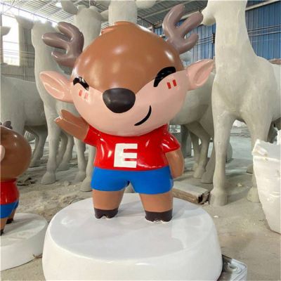 玻璃鋼梅花鹿卡通公仔雕塑