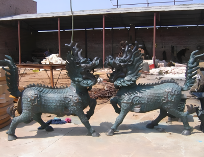 庭院別墅銅雕動物景觀麒麟雕塑