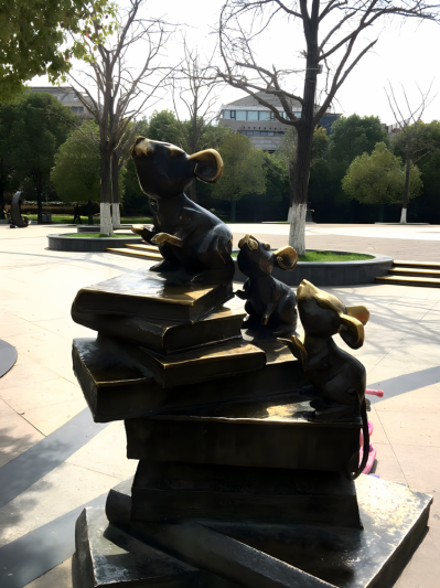 子鼠鑄銅十二生肖動物銅雕