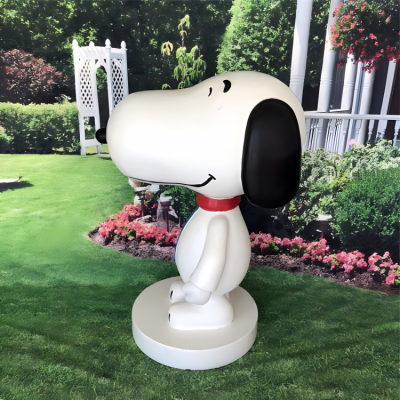 草坪景觀裝飾擺件玻璃鋼卡通動(dòng)物Snoopy雕塑擺件
