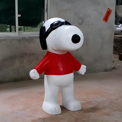 商場(chǎng)園林美陳裝飾擺件玻璃鋼卡通動(dòng)物Snoopy雕塑