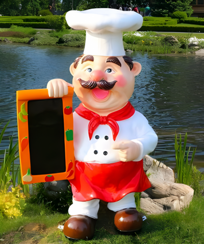 玻璃鋼卡通廚師西方廚子雕塑