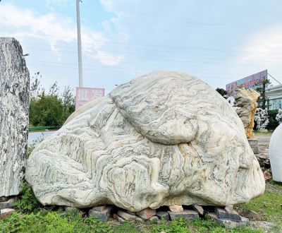 小區(qū)庭院刻字自然石頭擺件