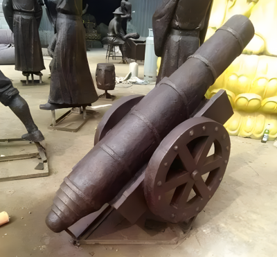 純銅鑄造火炮雕塑