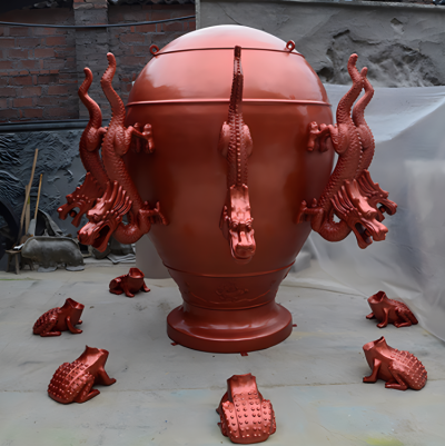 玻璃鋼地動儀雕塑