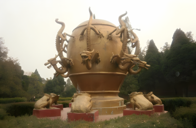 純銅鑄造地動(dòng)儀景觀銅雕